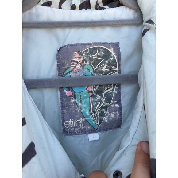 Etirel Le Style Sportif Vintage‎ Jacket, 80s 90s Print, Light Blue, Sz 38 (US 6) - Picture 3 of 6